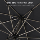 PURPLE LEAF Hailar Tilting Market Umbrella with Base Premium Outdoor Table Umbrella