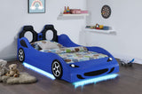 Cruiser Wood Twin LED Race Car Bed Blue
