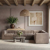 Rummi - Velvet Performance Fabric Upholstered 6 Piece Modular Sectional (With 3 Corner Chairs)