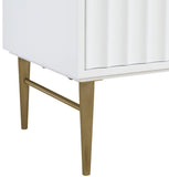 Modernist Quartz Bathroom Vanity with Elegant White Finish and Contemporary Gold Accents Design