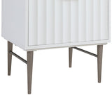 Modernist Quartz Bathroom Vanity with Elegant White Finish and Contemporary Gold Accents Design