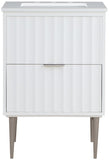 Modernist Quartz Bathroom Vanity with Elegant White Finish and Contemporary Gold Accents Design
