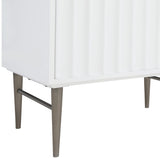 Modernist Quartz Bathroom Vanity with Elegant White Finish and Contemporary Gold Accents Design