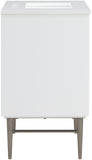 Modernist Quartz Bathroom Vanity with Elegant White Finish and Contemporary Gold Accents Design
