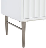 Modernist Quartz Bathroom Vanity with Elegant White Finish and Contemporary Gold Accents Design