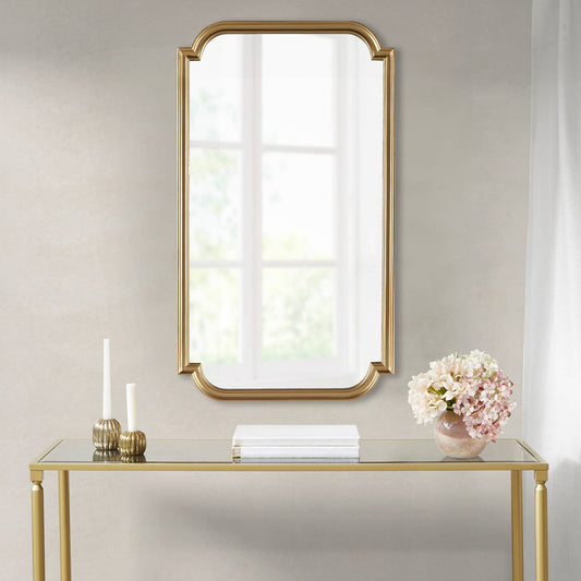 Gold Scalloped Wood Wall Mirror Home Decor