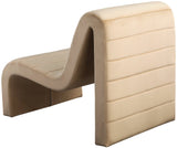Ivy Velvet Accent Chair - Stylish Curved Design with Channel Tufting for Ultimate Comfort and Relaxation