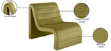 Ivy Velvet Accent Chair - Stylish Curved Design with Channel Tufting for Ultimate Comfort and Relaxation