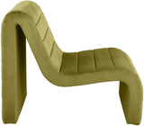 Ivy Velvet Accent Chair - Stylish Curved Design with Channel Tufting for Ultimate Comfort and Relaxation