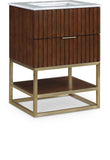 Monad Carrara Marble Contemporary Bathroom Vanity with Brushed Gold Base and Elegant Design