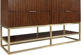 Monad Carrara Marble Contemporary Bathroom Vanity with Brushed Gold Base and Elegant Design