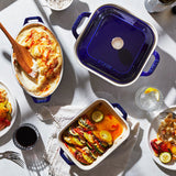 Staub Ceramic 4-pc Baking Pans Set, Casserole Dish with Lid, Brownie Pan
