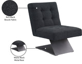 Zeal Accent Chair - Stylish Boucle Upholstered Design with Sturdy Matte Black Metal Base for Comfort