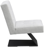 Zeal Accent Chair - Stylish Boucle Upholstered Design with Sturdy Matte Black Metal Base for Comfort
