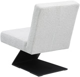 Zeal Accent Chair - Stylish Boucle Upholstered Design with Sturdy Matte Black Metal Base for Comfort