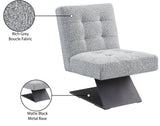 Zeal Accent Chair - Stylish Boucle Upholstered Design with Sturdy Matte Black Metal Base for Comfort