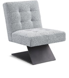 Zeal Accent Chair - Stylish Boucle Upholstered Design with Sturdy Matte Black Metal Base for Comfort
