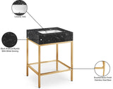 Marmo Contemporary Bathroom Vanity with Elegant Artificial Marble and Stylish Stainless Steel Base