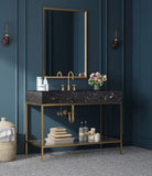 Marmo Contemporary Bathroom Vanity with Elegant Artificial Marble and Stylish Stainless Steel Base
