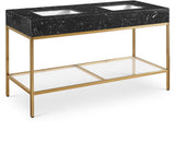 Marmo Contemporary Bathroom Vanity with Elegant Artificial Marble and Stylish Stainless Steel Base
