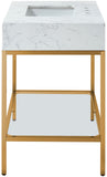Marmo Contemporary Bathroom Vanity with Elegant Artificial Marble and Stylish Stainless Steel Base