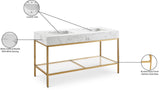 Marmo Contemporary Bathroom Vanity with Elegant Artificial Marble and Stylish Stainless Steel Base