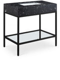 Marmo Contemporary Bathroom Vanity with Elegant Artificial Marble and Stylish Stainless Steel Base