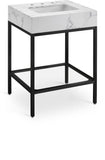 Marmo Contemporary Bathroom Vanity with Elegant Artificial Marble and Stylish Stainless Steel Base