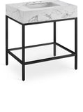 Marmo Contemporary Bathroom Vanity with Elegant Artificial Marble and Stylish Stainless Steel Base