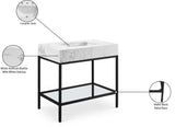 Marmo Contemporary Bathroom Vanity with Elegant Artificial Marble and Stylish Stainless Steel Base