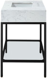 Marmo Contemporary Bathroom Vanity with Elegant Artificial Marble and Stylish Stainless Steel Base