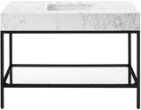Marmo Contemporary Bathroom Vanity with Elegant Artificial Marble and Stylish Stainless Steel Base