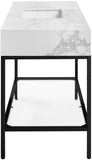 Marmo Contemporary Bathroom Vanity with Elegant Artificial Marble and Stylish Stainless Steel Base