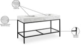 Marmo Contemporary Bathroom Vanity with Elegant Artificial Marble and Stylish Stainless Steel Base
