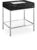 Marmo Contemporary Bathroom Vanity with Elegant Artificial Marble and Stylish Stainless Steel Base