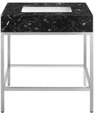 Marmo Contemporary Bathroom Vanity with Elegant Artificial Marble and Stylish Stainless Steel Base