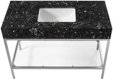 Marmo Contemporary Bathroom Vanity with Elegant Artificial Marble and Stylish Stainless Steel Base