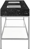 Marmo Contemporary Bathroom Vanity with Elegant Artificial Marble and Stylish Stainless Steel Base