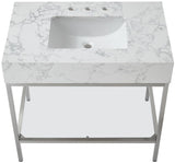 Marmo Contemporary Bathroom Vanity with Elegant Artificial Marble and Stylish Stainless Steel Base