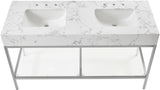Marmo Contemporary Bathroom Vanity with Elegant Artificial Marble and Stylish Stainless Steel Base