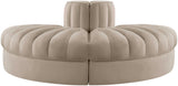 Rummi - Velvet Performance Fabric Upholstered 2 Piece Rounded Modular Loveseat