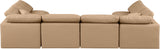 Indulge - Faux Leather 6 Piece Modular U-Shaped Sectional - Tan