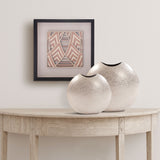 Frosted Silver Metal Vase - Large