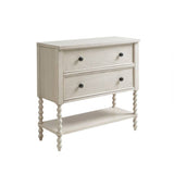 2-Drawer Storage Accent Chest w/ Turned Legs, Natural Ivory