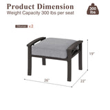 Durable Iron Patio Footstool with Cushions For Relaxation