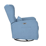 3-in-1 Wingback Swivel Chair Power Recliner, Light Blue