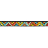Jabulani Beaded Leather 22" Dog Collar - Pop Art