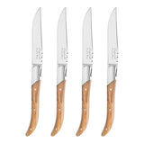 Laguiole Connoisseur Steak Knives Set of 4 Olive Wood