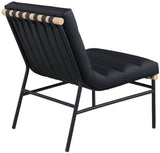Burke Vegan Leather Accent Chair - Casual Comfort with Armless Design and Stylish Metal Frame