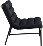 Burke Vegan Leather Accent Chair - Casual Comfort with Armless Design and Stylish Metal Frame